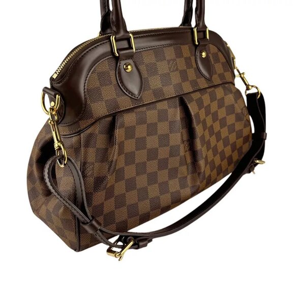 Auth LOUIS VUITTON Damier Ebene Trevi PM Handbag Shoulder Bag Brown - Picture 4 of 13
